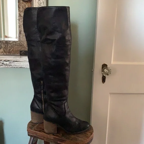 Hinge Canton Over the Knee Boot - Black